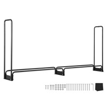 Houtsteun voor Verwarming - DUOKU - 8,5 voet - Waterdichte Hoes 600D - Buizenstaal - Mat Zwart