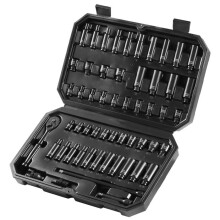 Schlagschraubensatz-Duoku-55 Teile 1/4"-Tief- und Flach SAE 5/32"-9/16"-Metrisch 4-15 mm-6-Kant-für Reparatur