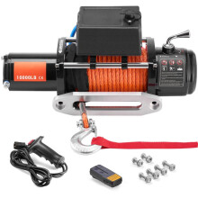 Guincho Elétrico Duoku com Capacidade de 10000 lb - Sendo um Guincho de Caminhão 12 V CC - com Guia de Cabo em Alumínio