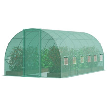 Serre Tunnel - DUOKU - 19,4 x 9,7 x 7,4 Pieds - Acier Galvanisé - Couverture en PE - Porte Battante