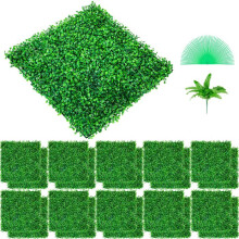 Panneaux de Buis Artificiels - DUOKU - 10"x10" - 24 Pièces - Décoration Jardin - Intérieur/Extérieur