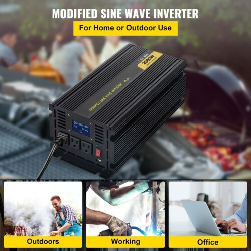 Convertisseur Auto - DUOKU - GYM-2000W - 2000 W - 12 V à 120 V - Écran LCD - Télécommande 2
