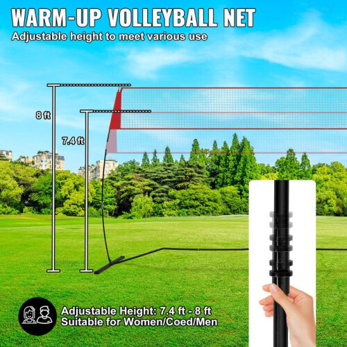 Filet Badminton Extérieur Portable - 6,1m De Long - Renforcé Pour Volley Et Tennis - Facile à Installer - 14