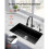 Évier de Cuisine - DUOKU - Modèle Sous Plan - Granit Noir - 76,2 cm - 1 Bac Unique 3