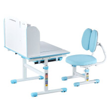 Set Ufficio e Sedia da Studio per Bambini-Duoku-Altezza Regolabile-con Mensola e Cassetto di Stoccaggio-per Aula di Studio