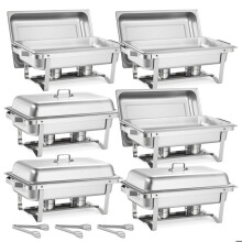 Calentador de Platos Rectangular - DUOKU - HZ-433 - 6 Piezas - 8,6 L - Acero Inoxidable