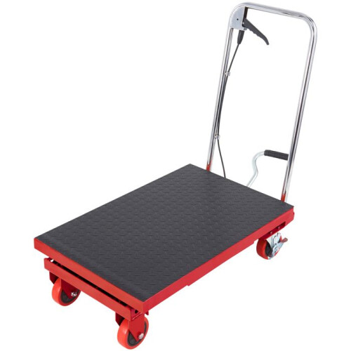 Carrinho de Mesa Elevatória Hidráulica-Duoku-Levantamento de 28,5 polegadas-Vermelho-para uma Manuseio Eficiente de Materiais