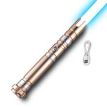 Sabre Laser-Duoku-12 Couleurs RVB-Son FX, Sabre de Duel Rechargeable pour Enfants et Adultes, Halloween, Noël, Or