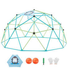Cúpula de Escalada 305 cm-Duoku-Estrutura Robusta com Rede Polvo e 2 Bolas de Basquete-Capacidade de Carga de 453 kg