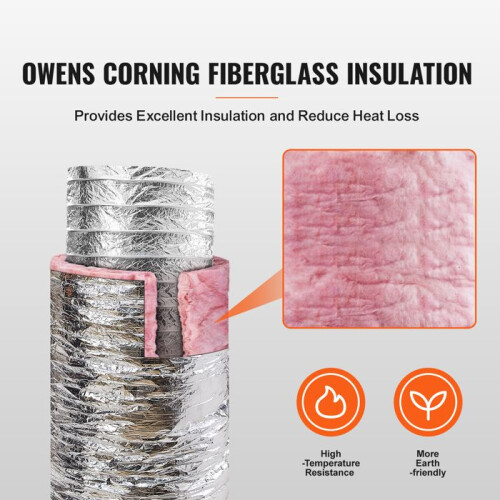 Duto de Ventilação - DUOKU - Modelo OW158 - Flexível Isolado - 152,4 mm - Comprimento 7,62 m 2