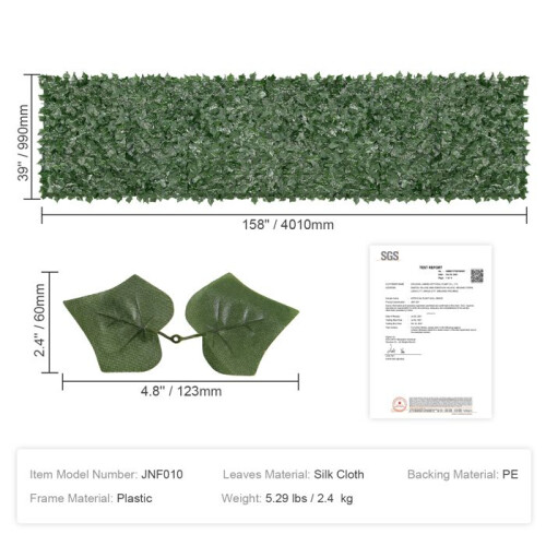 Chiusura di Riservatezza - DUOKU - Edera Artificiale - 1 x 4 m - Schermo Murale Verde - Tessuto Rete 1