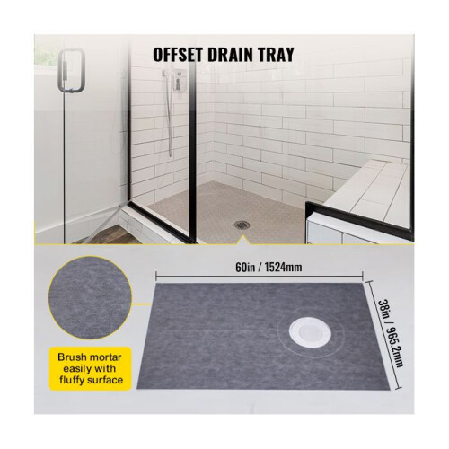 Doucherand Set - DUOKU - 38"x60" - ABS Flens - RVS Rooster - Douche 2