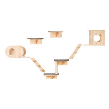 Conjunto de Estantes de Parede para Gato-Duoku-Ate 18 kg-com Pranchas de Salto, Camas, Hamacas e Árvore de Escalada, Móveis