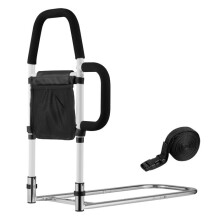 Barreira de Cama para Pessoas Idosas-Duoku-Barra de Apoio com Punho Lateral e Corrimão em PU-Altura Ajustável