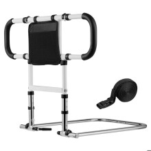 Barreira de Cama Dobrável e Extensível para Idosos-Duoku-com Alças Laterais e Apoio em PU-Altura Ajustável