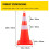 Cone de Segurança-Duoku-12 x 28 Polegadas-Cone de Tráfego/Construção em PVC Laranja-2 Colares Reflexivos 2