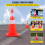 Cone de Segurança-Duoku-12 x 28 Polegadas-Cone de Tráfego/Construção em PVC Laranja-2 Colares Reflexivos 3