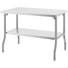 Table de Travail Cuisine Acier Inoxydable-Duoku-Table de Préparation-1220 x 760 x 860 mm-avec Étagère Inférieure
