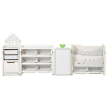 Meuble de Rangement Jouets Enfant-Duoku-avec Bibliothèque et Planche à Dessin-Grande étagère d'organisateur de Jouets à 4 Niveaux
