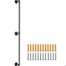 Rampa per scale in tubo-Duoku-1,8 m-Capacità di carico 200 kg-Supporto murale industriale in acciaio al carbonio-Angolo rotondo