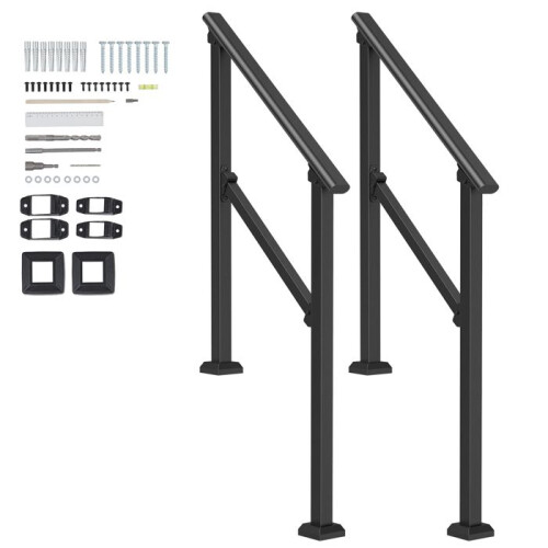 Buitenste Looprails - DUOKU - FG-23-2 - Koolstofstaal - Zwart - 2 Stukken
