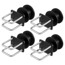 Kit de Puerta Corredera-Duoku-Herrajes de Rodamiento-con Ranura de Rueda en H-Para Puertas de Voladizo-Acero-Negro