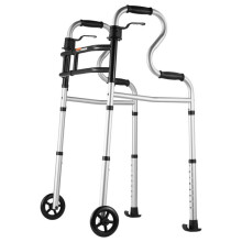 Déambulateur Pliable Sur Roulettes-Duoku- Assistance 3 en 1 à la Position Debout- Hauteur Réglable- Aluminium
