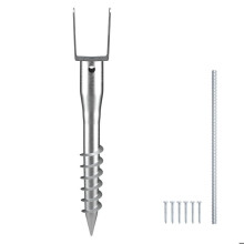 Ancre de sol sans creusage - DUOKU - UX-3.5-27-1 - Acier - 1 Paquet - 6 Tire-Fonds inclus