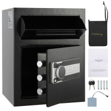 Coffre-fort - DUOKU - 1.7 Cub - Serrure à Code Électronique - 2 Clés d'Urgence - Alarme Vibrante