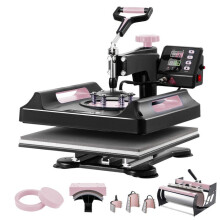 Warmtepers 8 in 1-Duoku-38 x 38 cm-Hitteoverdrachtsmachine-Digitale Controle-360 Schommel-Zwart