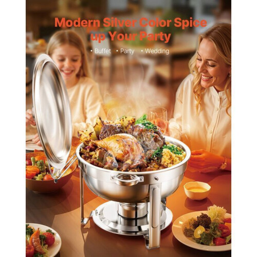 Buffet-Warmhalte-Set - DUOKU - 4er Set - Edelstahl - 5 Pints - Klappständer 2