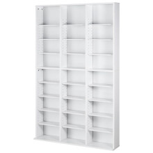 Multimedia Opbergmeubel - DUOKU - DVD Rek - 9 Niveaus - 27 Compartimenten - Wit