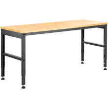 Höhenverstellbarer Tisch - DUOKU - 48" x 20" - Tragfähigkeit 2000 lb - Massivholzplatte - Metallrahmen