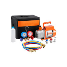 Pompa a Vuoto 3,5 CFM AC-Duoku-Palette Rotative a 1 Piano-Set Manometri per R134a R12 R22 R502a-Kit di Refrigerazione HVAC