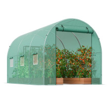 Serre Tunnel - DUOKU - 3,4 x 1,9 x 1,9 m - Acier Galvanisé - Couverture en PE - Vert