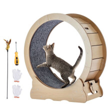 Roda de Exercício para Gato-Duoku-Grande Roda de Esteira Interna para Gato-29,5 po-com Tapete Removível e Brinquedo para Gato