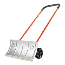 Pá de Neve com Rodas-Duoku-61 cm-Ferramenta de Remoção de Neve com Lâmina Orientável-Cabo Ajustável a 90-Pá Metálica Prática