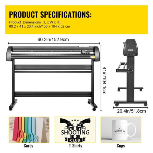 Máquina de Corte e Marcação de Vinil-Duoku-53 polegadas com Software Signmaster-Alimentação de Papel 1350 mm, Suporte Incluído 1