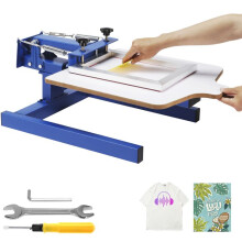 Máquina de Serigrafía-Duoku- 1 Color- 1 Estación- 21,2 x 17,7 pulgadas- Paleta Doble Capa- Tensión Ajustable