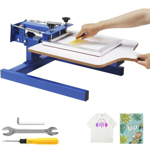 Máquina de Serigrafia-Duoku- 1 Cor- 1 Estação- 21,2 x 17,7 polegadas- Palete de Dupla Camada- Tensão Ajustável