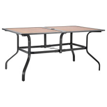 Gartentisch - DUOKU - Rechteckig - Verzinkter Stahl - Holzoptik - 1505 mm