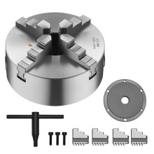 Mandrin Tour 8"-Duoku-à 4 Mors-avec Plaque Arrière Filetée-Plage Serrage 0,16 à 7,87"-HT300-Pour Tours à Bois et à Métaux