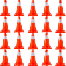 Set van 20 Signaleringconen-Duoku-18 Inch-Veiligheidsparkeconen met PVC-basis-Reflecterende oranje banden