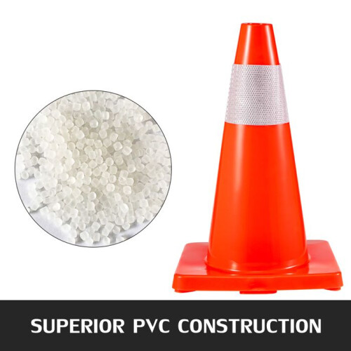 Lote de 20 Cones de Sinalização-Duoku-18 Polegadas-Cones de Estacionamento de Segurança com Base em PVC-Colares Refletores Laranja 2