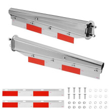 Soportes de Guardabarros Derechos Cromados con Resorte-Duoku-Espaciado de Tornillos de 6,35 cm-para Semi-remolques-Plata-1 Par