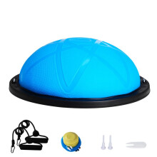 Demi-ballon d'exercice - DUOKU - 23 po - Capacité 300 kg - Bandes de résistance - Bleu