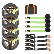 Correias de Amarração de Roda-Duoku-com Gancho Plano-Kit de Fixação para Veículos-com Capacidade de Carga de 1512 kg