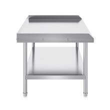 Table de Travail Cuisine Acier Inoxydable-Duoku-Table de Préparation-762 x 1219 x 660 mm-avec Dosseret à 3 Côtés-Hauteur Réglable
