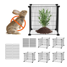 Cages Grillagées pour Plantes - DUOKU - 39 x 39 cm - Lot de 5 - Acier Noir - Clôtures Extérieures