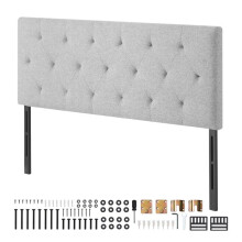 Hoofdbord - DUOKU - Verstelbaar in Hoogte - Gestoffeerd Design - Ideaal voor Hotelkamer